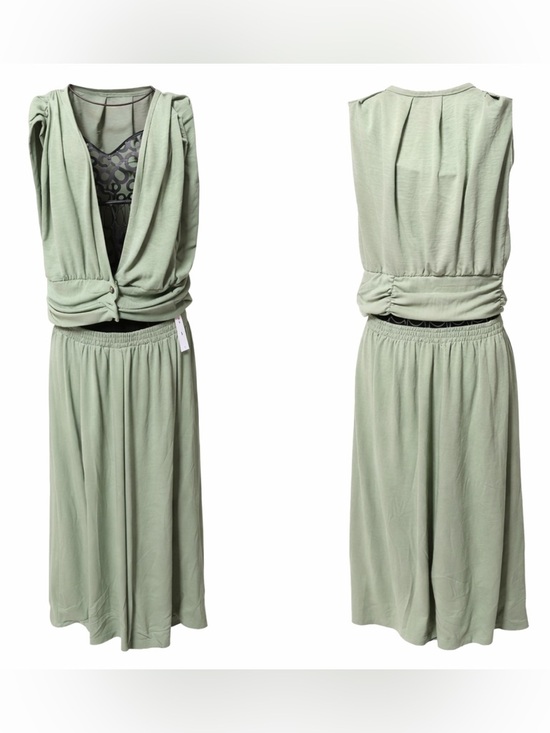 YOZY 2-Piece Lounge Set Sage Green Top & Wide Leg Pants XL NWT - Picture 3 of 4